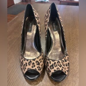 Style & Co. Animal Print Peep Toe Heels